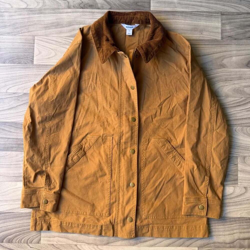 Old Navy Detroit Jacket Size M Tan Corduroy Collar